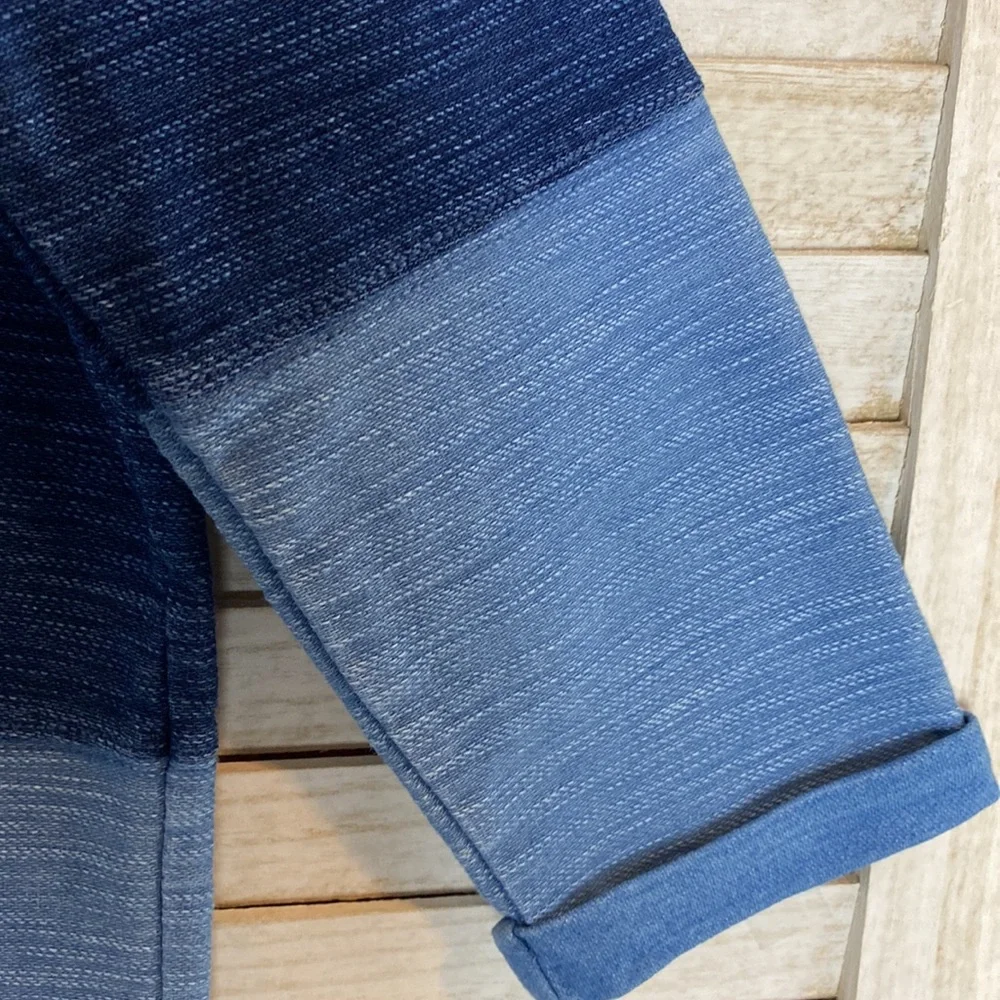 Madewell Indigo Ink Color block 3/4 Sleeve Shirt / Top Size XS - Picture 4 of 10